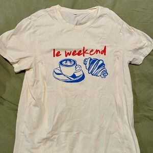 Nursing Top with “le weekend” print